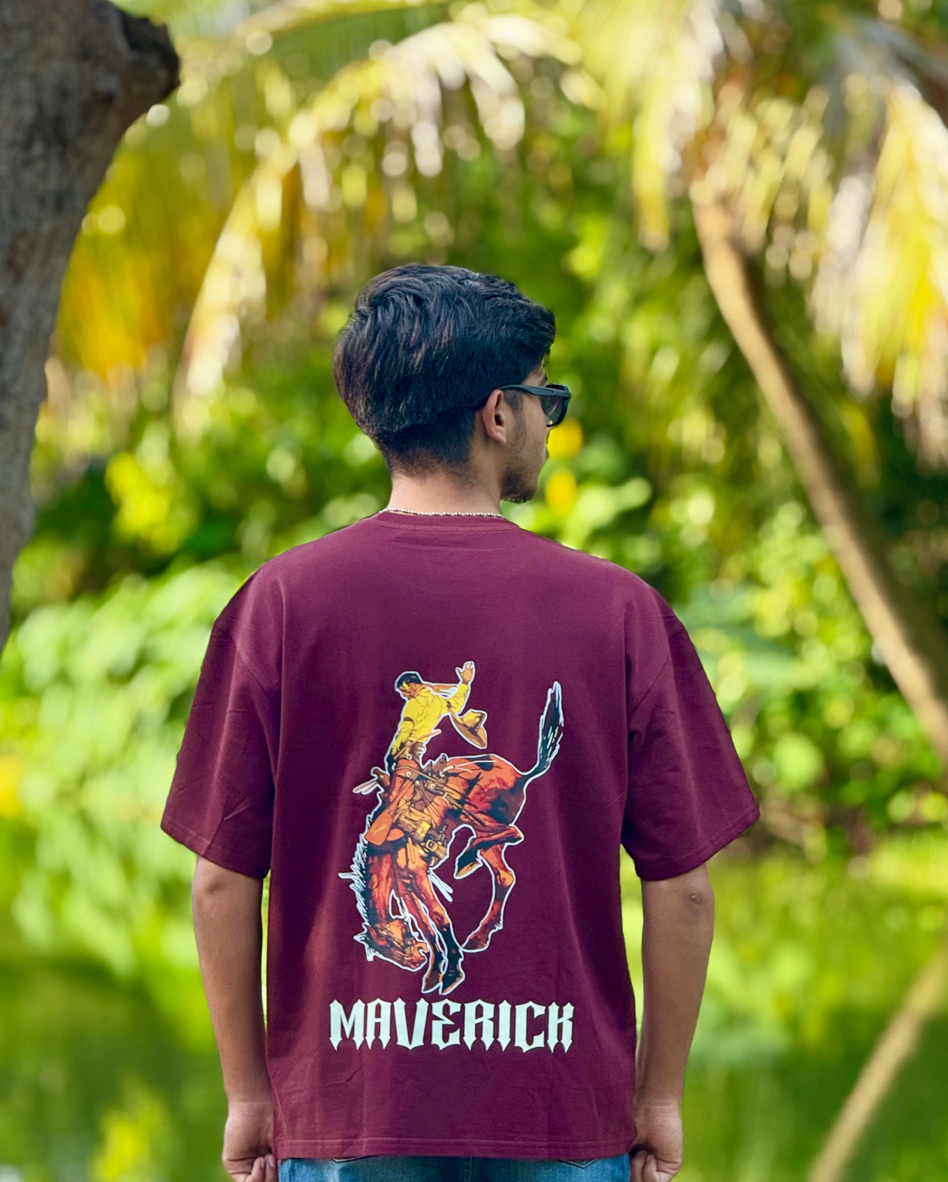 MAVERICK - RedWine OverSized Fit T-Shirt
