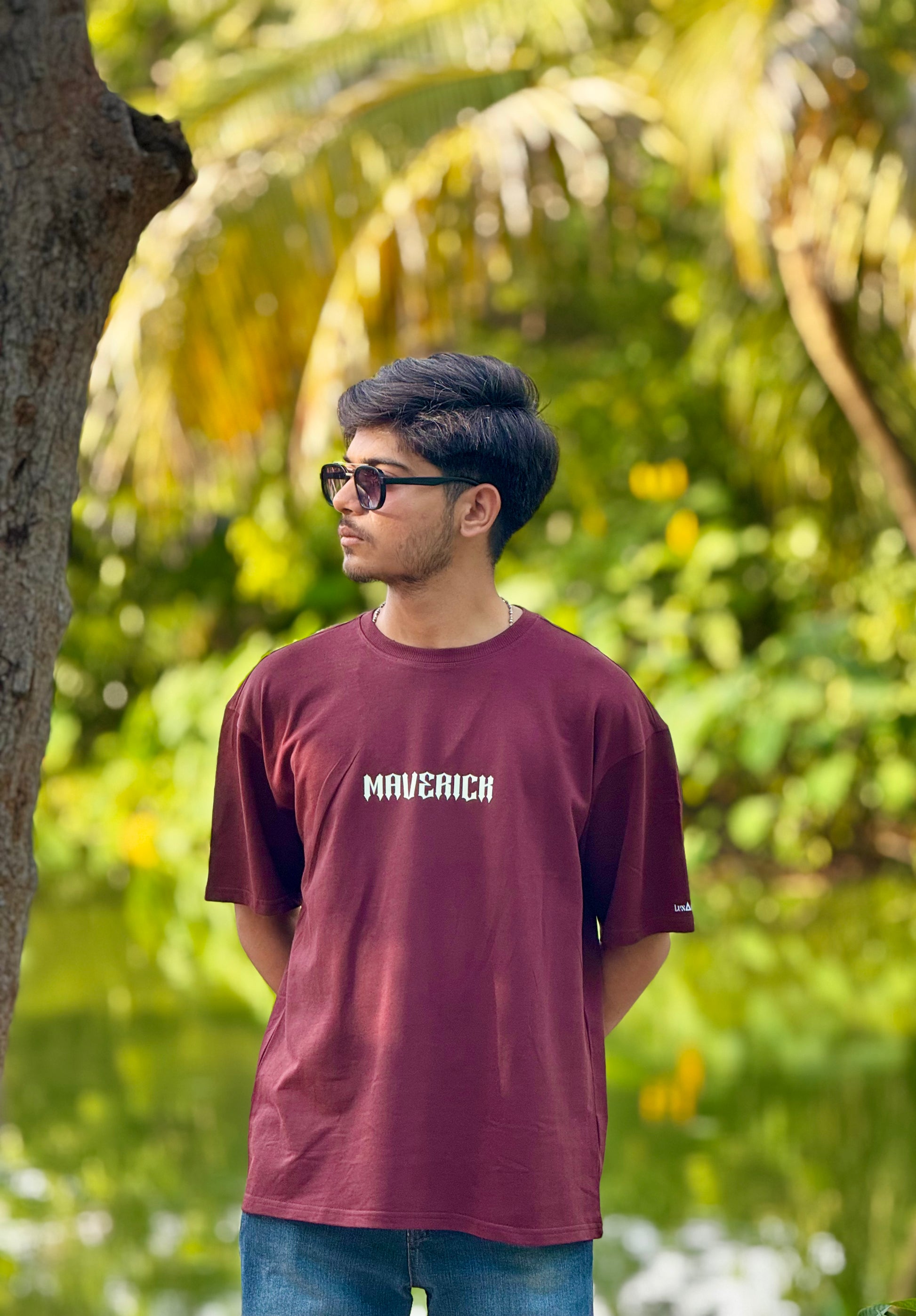 MAVERICK - RedWine OverSized Fit T-Shirt