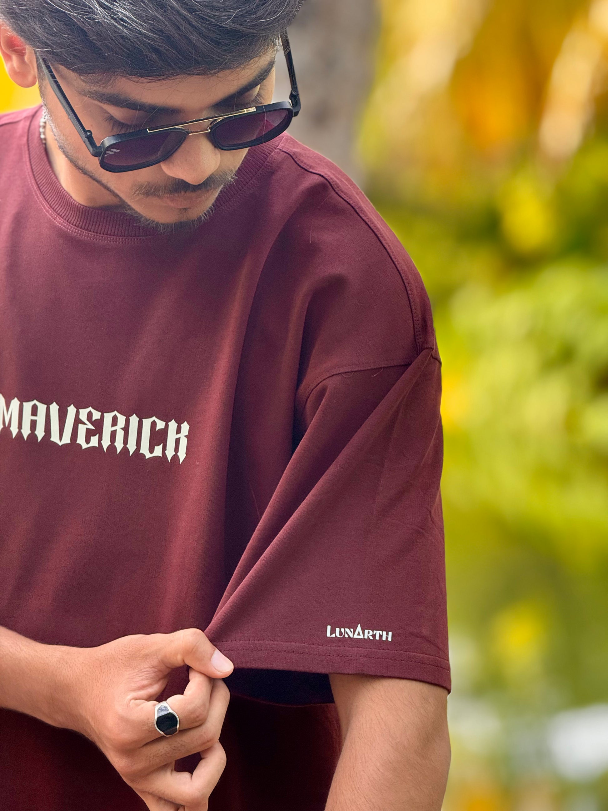 MAVERICK - RedWine OverSized Fit T-Shirt