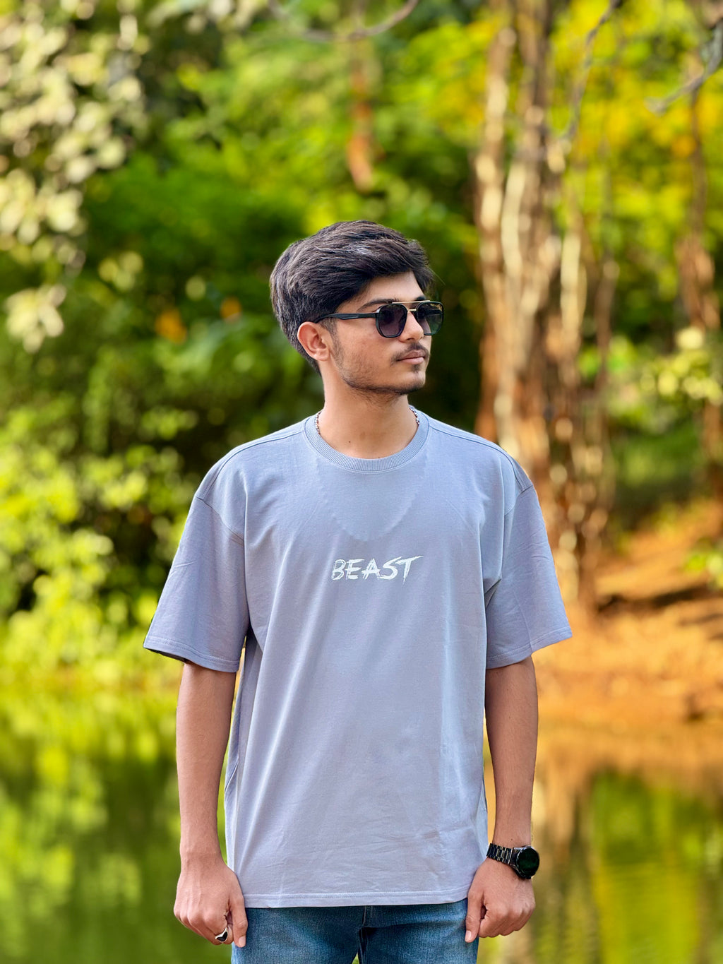 BEAST INSIDE - Architect Gray OverSized Fit T-Shirt