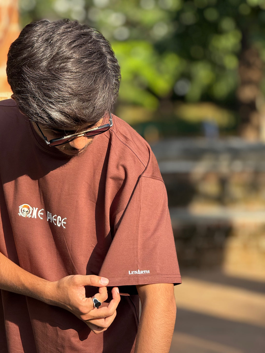 LUFFY ONE-PIECE - Brown OverSized Fit T-Shirt