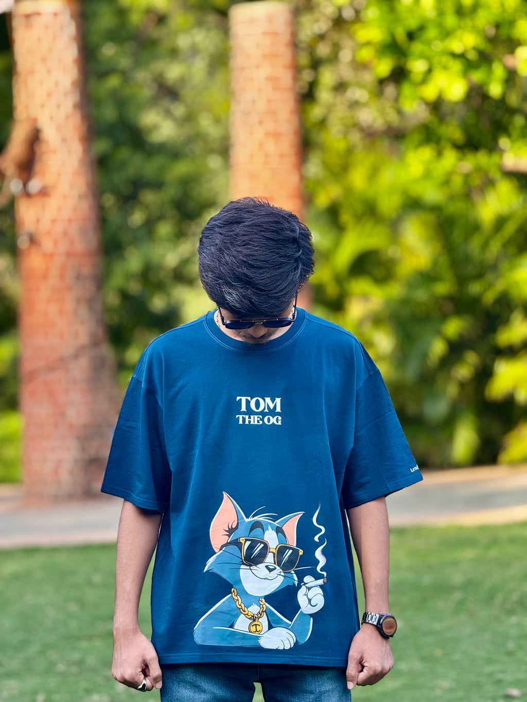 TOM, THE OG - Blue OverSized Fit T-Shirt