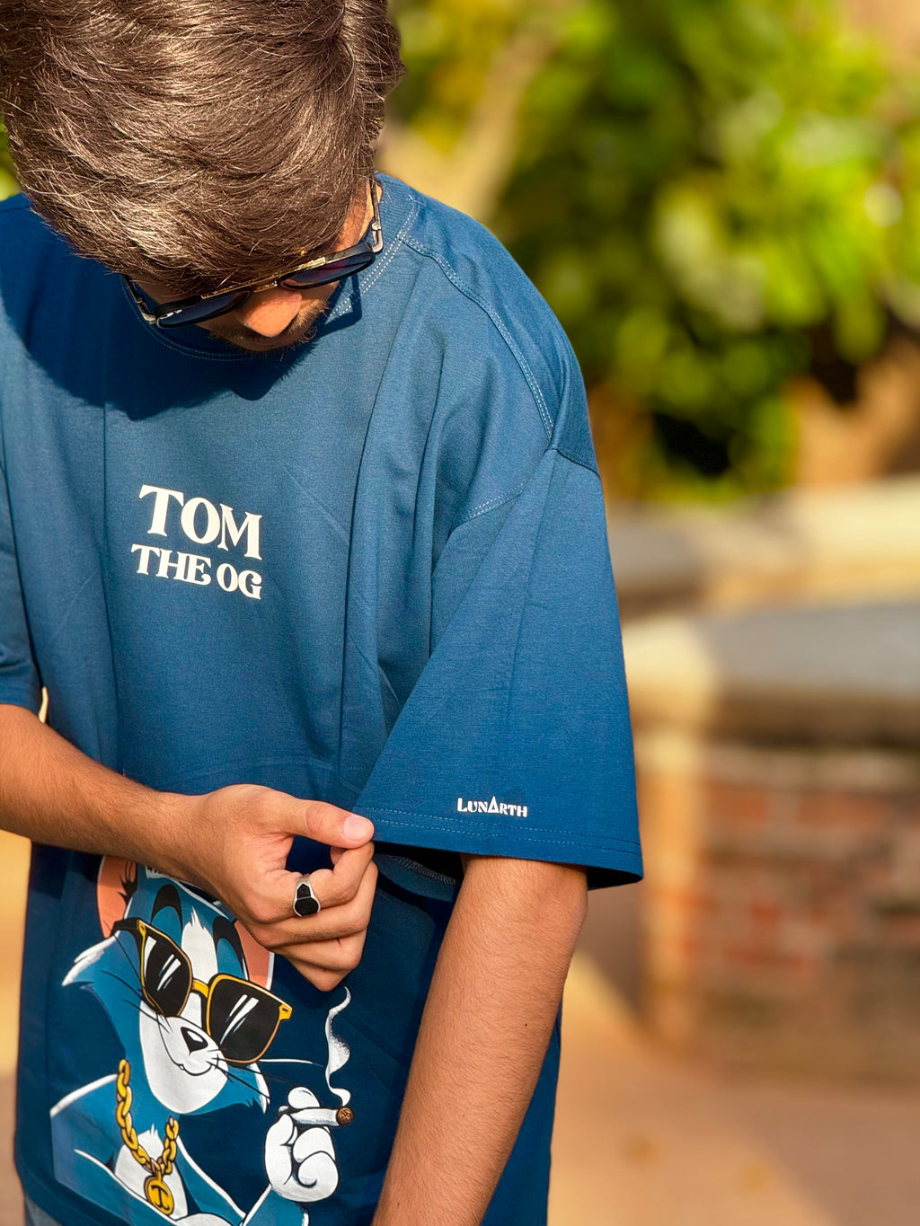 TOM, THE OG - Blue OverSized Fit T-Shirt