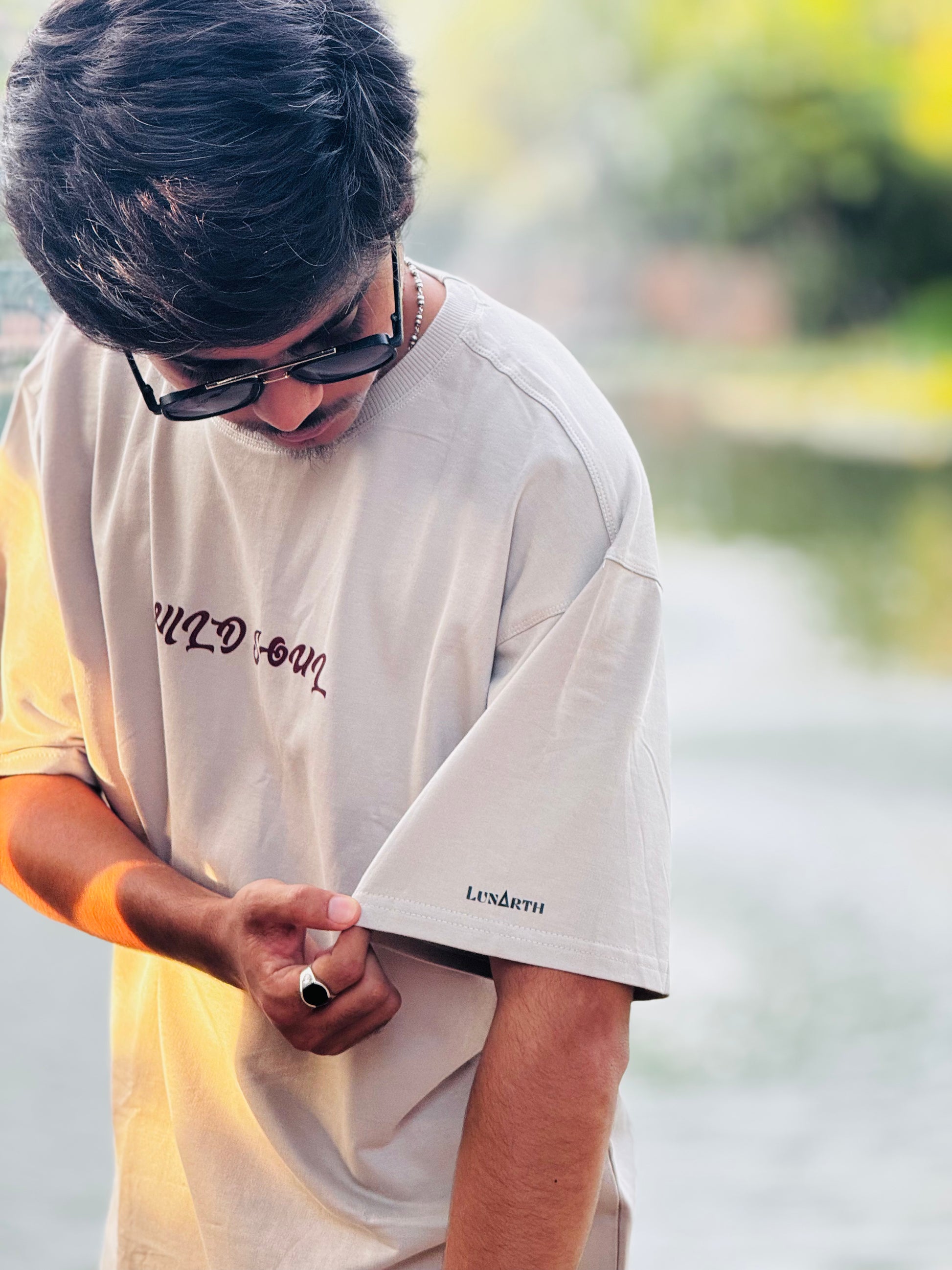 WILDSOUL - Beige OverSized Fit T-Shirt