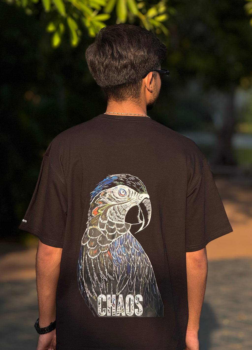 CHAOS-Black OverSized Fit T-Shirt
